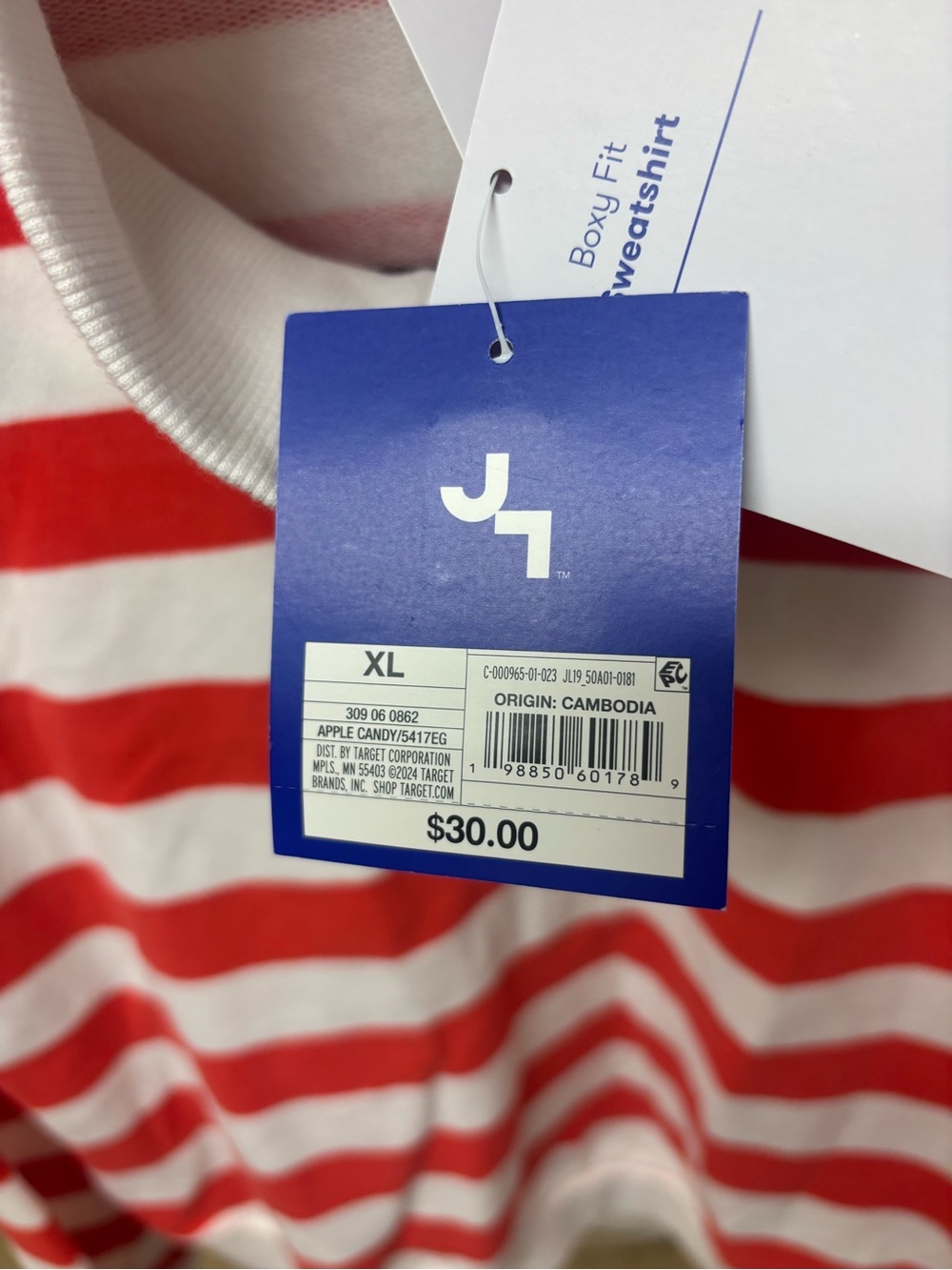 JoyLab NWT Women's Red & White Striped Half-Zip Sweater - Picture 4 of 7